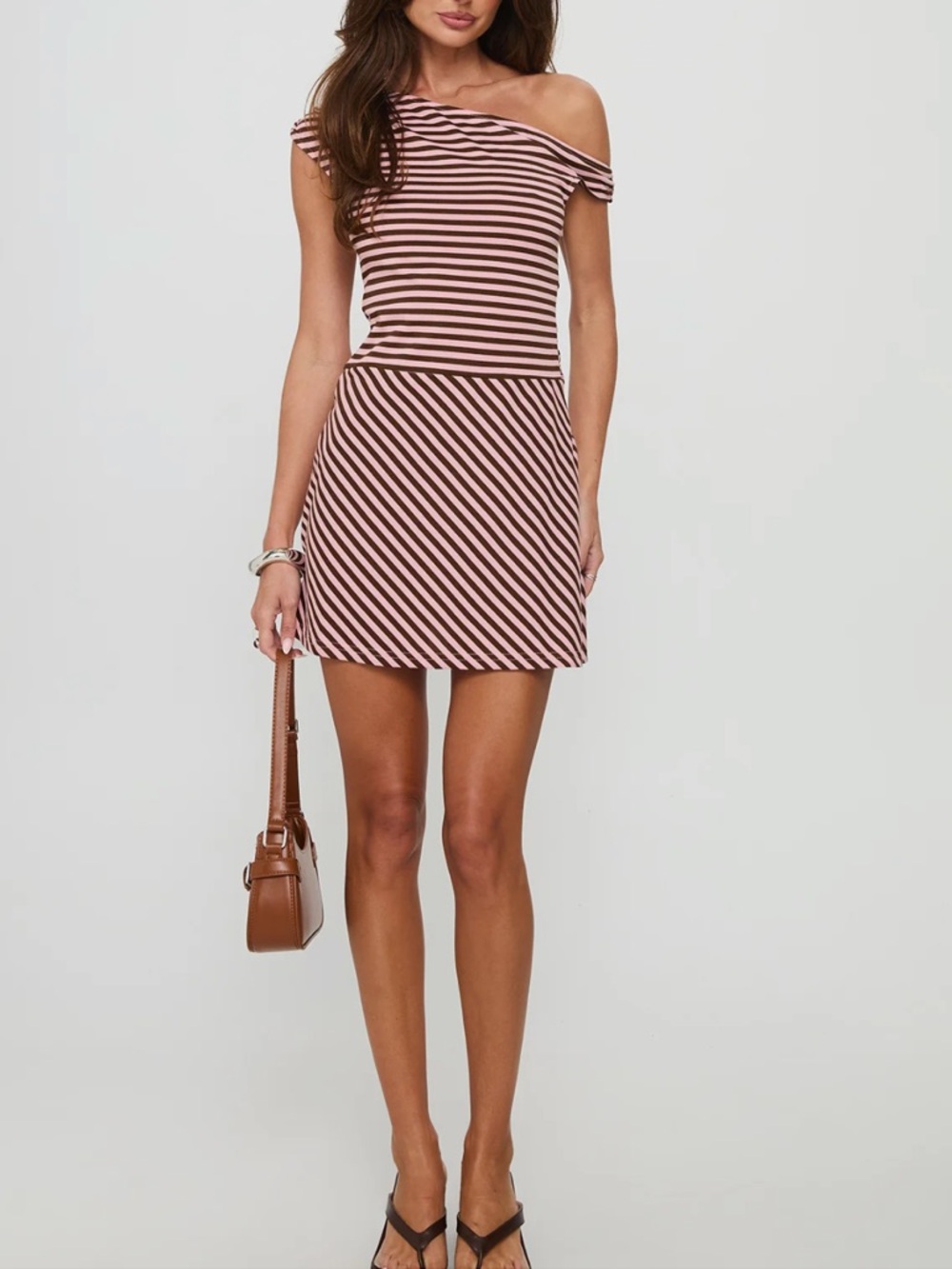 🆕 Striped One-Shoulder Mini Dress